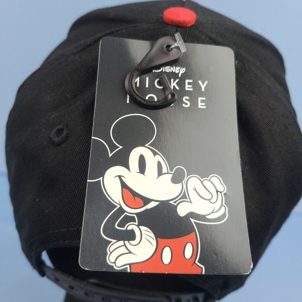 Disney Mickey Mouse Hat Baseball Cap Angry Black Red Adjustable Snapback OSFM - Picture 5 of 11
